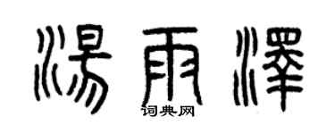 曾慶福湯雨澤篆書個性簽名怎么寫