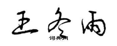 曾慶福王冬雨草書個性簽名怎么寫