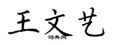 丁謙王文藝楷書個性簽名怎么寫
