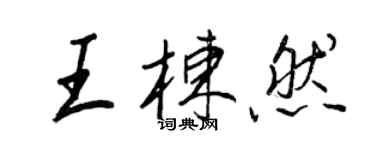 王正良王棟然行書個性簽名怎么寫