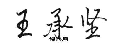 駱恆光王承堅行書個性簽名怎么寫