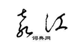 梁錦英袁江草書個性簽名怎么寫