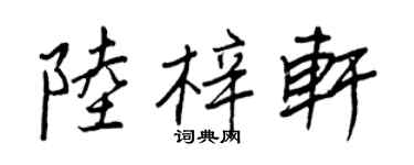 王正良陸梓軒行書個性簽名怎么寫