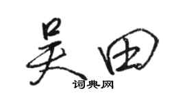 駱恆光吳田行書個性簽名怎么寫