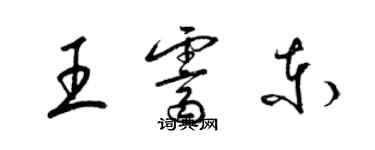 梁錦英王霽東草書個性簽名怎么寫