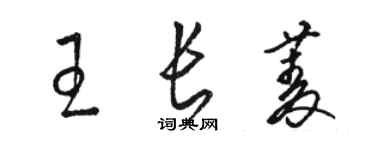 駱恆光王長菱草書個性簽名怎么寫