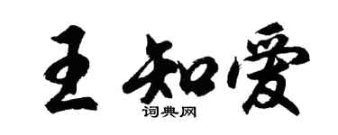 胡問遂王知愛行書個性簽名怎么寫