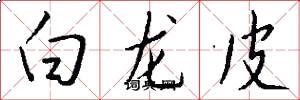 白龍皮怎么寫好看