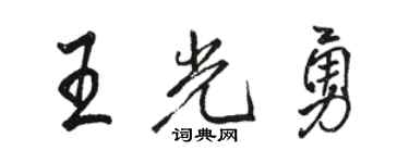駱恆光王光勇行書個性簽名怎么寫
