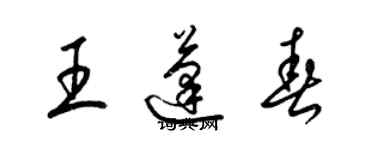 梁錦英王蓬春草書個性簽名怎么寫