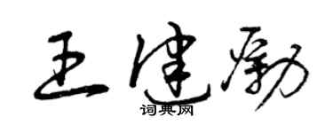 曾慶福王健勵草書個性簽名怎么寫