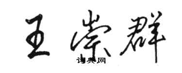 駱恆光王崇群行書個性簽名怎么寫