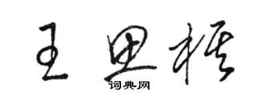 駱恆光王思棋草書個性簽名怎么寫