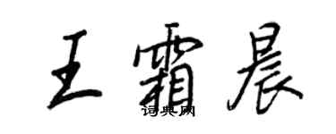 王正良王霜晨行書個性簽名怎么寫