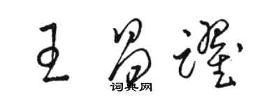 駱恆光王昌躍草書個性簽名怎么寫