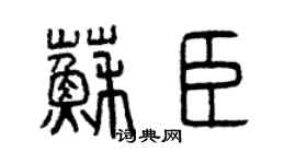 曾慶福蘇臣篆書個性簽名怎么寫