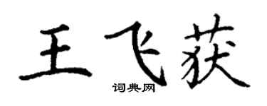 丁謙王飛獲楷書個性簽名怎么寫