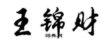 胡問遂王錦財行書個性簽名怎么寫