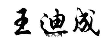 胡問遂王迪成行書個性簽名怎么寫