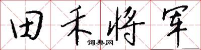 田禾將軍怎么寫好看