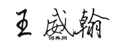 駱恆光王威翰行書個性簽名怎么寫