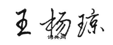 駱恆光王楊瓊行書個性簽名怎么寫
