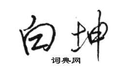 駱恆光白坤行書個性簽名怎么寫