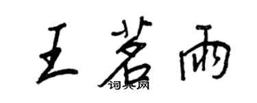 王正良王茗雨行書個性簽名怎么寫