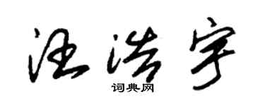 朱錫榮汪浩宇草書個性簽名怎么寫
