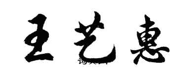 胡問遂王藝惠行書個性簽名怎么寫