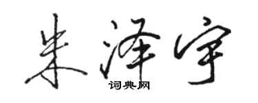 駱恆光朱澤宇行書個性簽名怎么寫