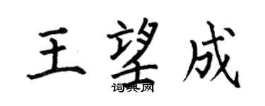 何伯昌王望成楷書個性簽名怎么寫