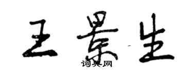 曾慶福王景生行書個性簽名怎么寫