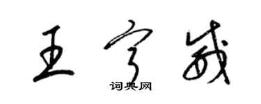 梁錦英王寧威草書個性簽名怎么寫