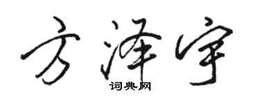 駱恆光方澤宇行書個性簽名怎么寫