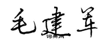 曾慶福毛建軍行書個性簽名怎么寫
