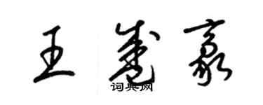 梁錦英王盛豪草書個性簽名怎么寫