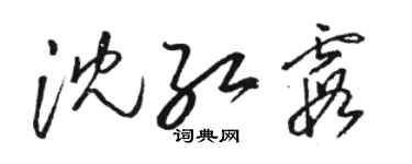 駱恆光沈紅霞草書個性簽名怎么寫
