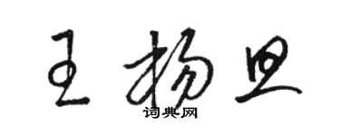 駱恆光王楊旦草書個性簽名怎么寫