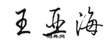 駱恆光王亞海行書個性簽名怎么寫