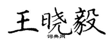 丁謙王曉毅楷書個性簽名怎么寫