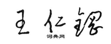 駱恆光王仁鋼草書個性簽名怎么寫