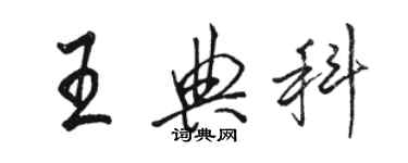 駱恆光王典科行書個性簽名怎么寫