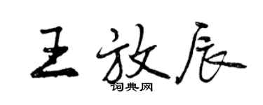 曾慶福王放辰行書個性簽名怎么寫