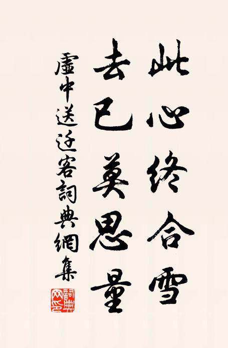 虛中此心終合雪,去已莫思量。書法作品欣賞