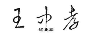 駱恆光王中孝草書個性簽名怎么寫