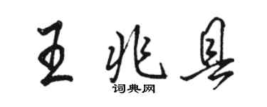 駱恆光王兆縣行書個性簽名怎么寫