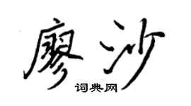 王正良廖沙行書個性簽名怎么寫
