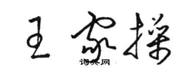 駱恆光王家操草書個性簽名怎么寫