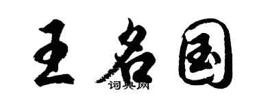 胡問遂王名國行書個性簽名怎么寫